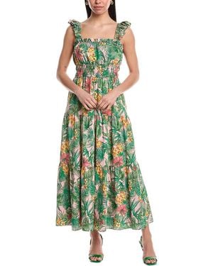 Maison Tara Tiered Midi Dress - Green