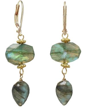 Rachel Reinhardt Jewelry Labradorite Dangle Earrings - Green