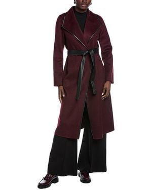 Tahari Juliette Wool-Blend Coat - Red