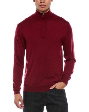 N.Peal Cashmere Regent Fine Gauge Cashmere & Silk-Blend 1/2-Zip Jumper - Red