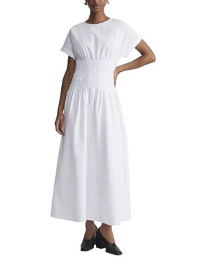 Lafayette 148 New York Smocked Waist Dress - White