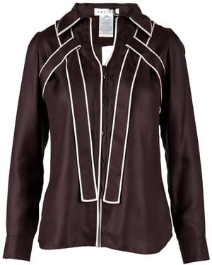 Celine Contrast Top, Size Eu; (Authentic Pre-Loved) - Black