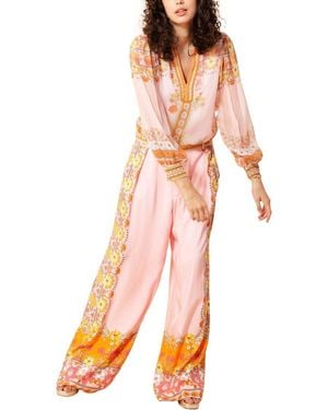 Hale Bob Silk Beaded Top - Orange