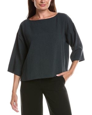 Eileen Fisher Bateau Neck Box Top - Black