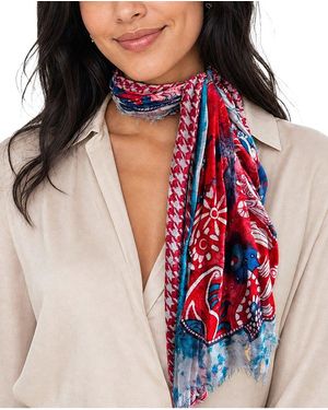Blue Pacific Elephant Houndstooth Neckerchief - Red