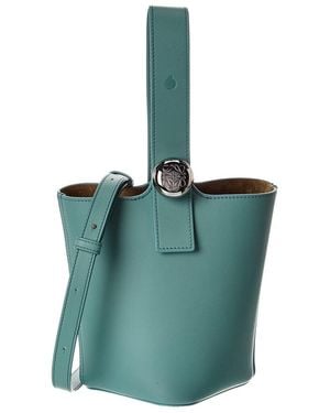 Loewe Pebble Mini Leather Bucket Bag - Green