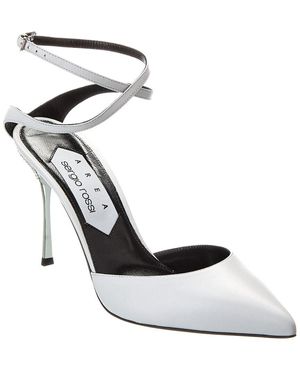 Sergio Rossi Satin Ankle Wrap Pump - White
