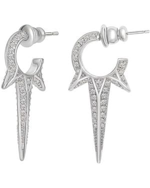 Liv Oliver 18K Plated Cz Earrings - White