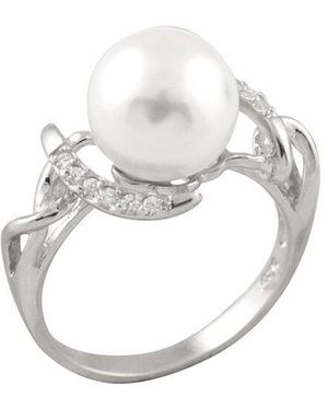 Splendid 10Mm Pearl Cz Ring - White