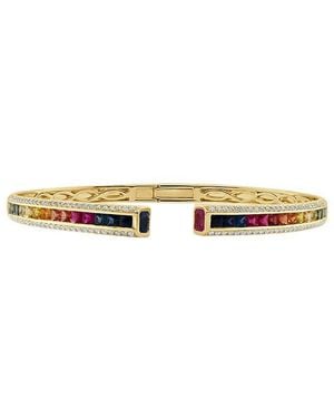 Sabrina Designs 14K 3.74 Ct. Tw. Diamond & Sapphire Cuff Bangle - White