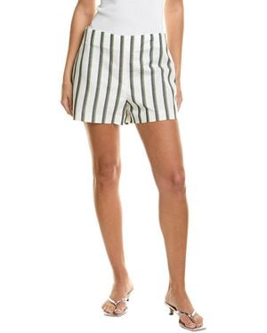 Kenneth Cole Side Zip Striped Short - White