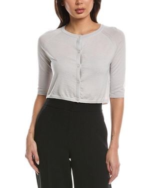 Max Mara Shoulder Wrap Wool Cardigan - Grey