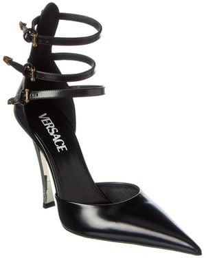 Versace Pin Point Leather Pump - Black