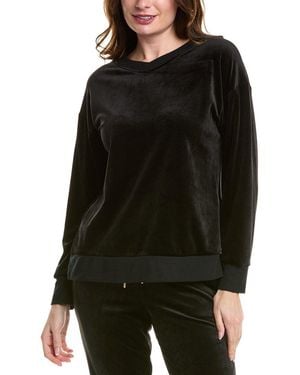 Donna Karan Sleepwear Velour Sleep Top - Black