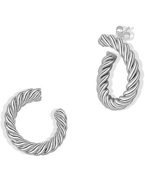Argento Vivo Silver Hoop Earrings - White