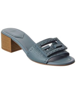 Fendi Baguette Leather Sandal - Blue
