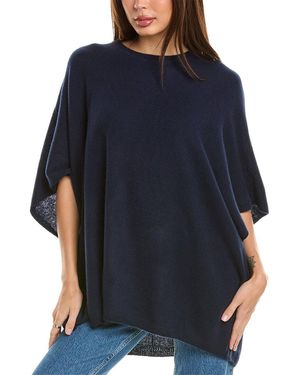 Amicale Cashmere Crewneck Cashmere Poncho - Blue