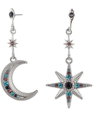 Eye Candy LA Crystal Sun And Star Drop Earrings - Metallic