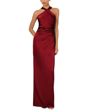ADRIANNA EVE Stretch Satin Long Dress - Red
