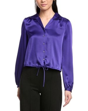 St. John Winged Collar Blouse - Purple