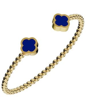 Gabi Rielle 14K Over Cabochon Cuff Bracelet - Blue
