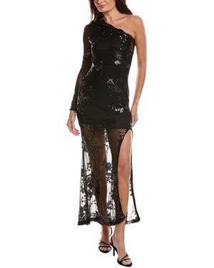 Marion One-Shoulder Sequin Maxi Dress - Black