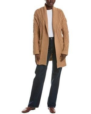 525 America Shawl Collar Cable Wool-blend Cardigan - Brown