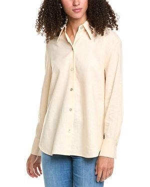 Vince Relaxed Button-Down Linen-Blend Shirt - Natural