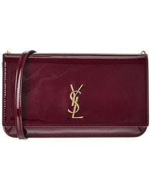 Saint Laurent Patent Wallet On Chain - Purple