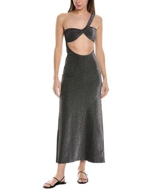 WeWoreWhat Ruched Asymmetrical Knit Maxi Dress - Black