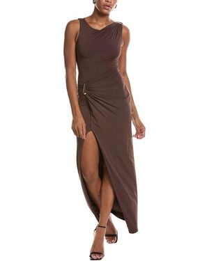 Bardot Reed Gold Detail Maxi Dress - Brown