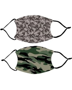 MonogramOnline Set Of 2 Cloth Face Masks - Metallic