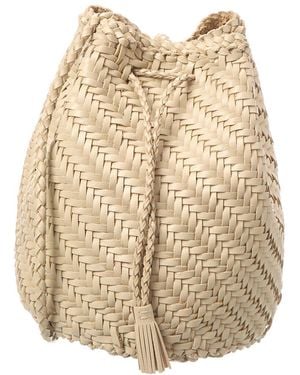 Dragon Diffusion Pompom Double Jump Leather Crossbody - Natural