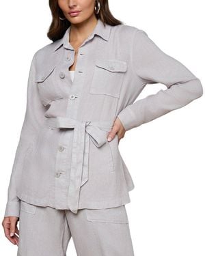 L'Agence Samaya Linen Safari Jacket - Grey
