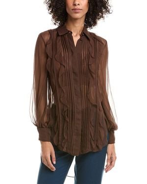 Valentino Sheer Silk Shirt - Brown