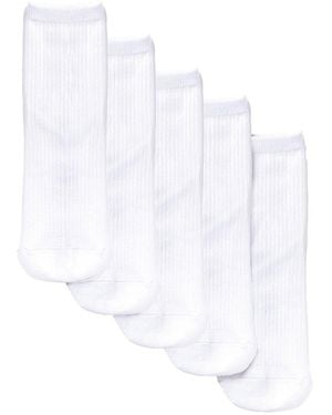 Stems 5Pk Everyday Mid Crew Socks - White