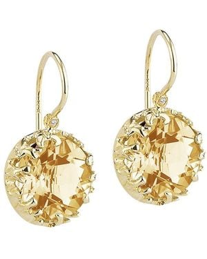 Reiss Colour Collection 14K 2.78 Ct. Tw. Diamond & Citrine Earrings - Metallic