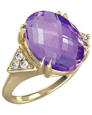 Reiss 14K 4.99 Ct. Tw. Diamond & Amethyst Cocktail Ring - Purple