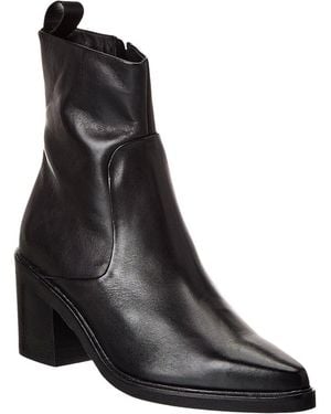 Reiss Sienna Leather Western Boot - Black
