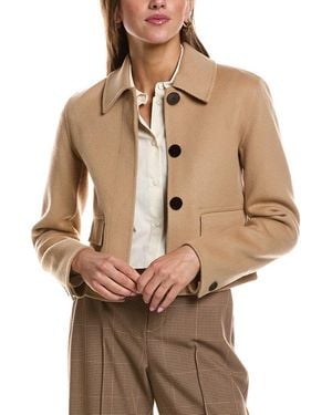 Theory Clean Flap Wool & Cashmere-Blend Jacket - Natural