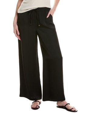 Tommy Bahama Satin High-Rise Wide Leg Pant - Black