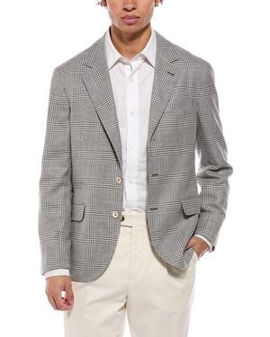 Brunello Cucinelli Wool, Silk, & Linen-Blend Blazer - Gray