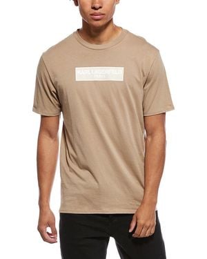 KARL LAGERFELD Rubberized Textured T-Shirt - Natural