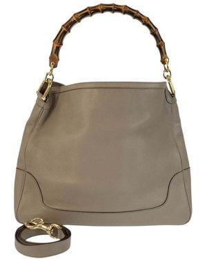 Gucci Beige Calfskin Bamboo Diana Shoulder Bag (authentic Pre-loved) - Natural