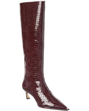 Alexandre Birman Kyra 50 Croc-embossed Patent Knee-high Boot - Red