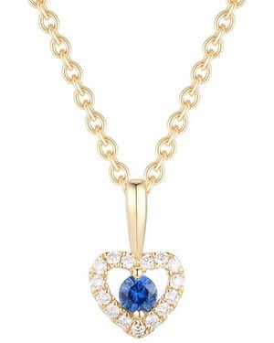 Gregg Ruth 14K 0.14 Ct. Tw. Diamond & Sapphire Heart Shape Pendant - White