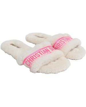 Dior Faux Fur Chez Moi Slide (authentic Pre-loved) - Pink