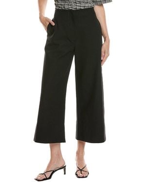 Ganni Cropped Wide Leg Pant - Black
