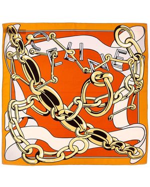 Celine Square Silk Scarf - Orange