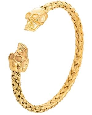 Eye Candy LA Luxe Collection 18k Over Titanium Skull Cuff Bracelet - Metallic